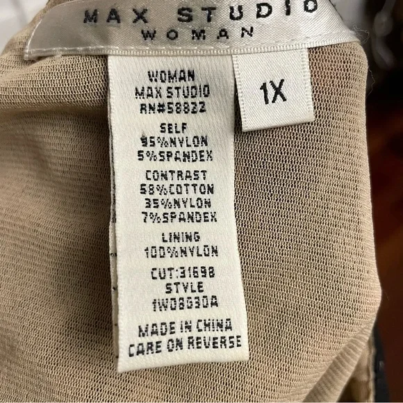 Max Studio Beige and Black Lace Top - Picture 4 of 7